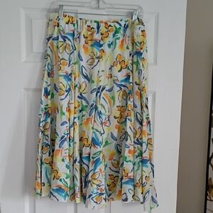 NWOT Hope  & Harlow Midi Floral Skirt, XL